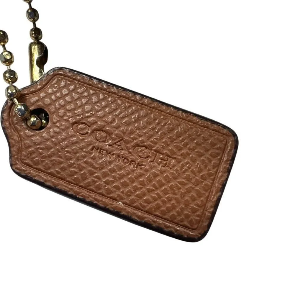 Coach Signature Brown Coated Canvas Double Zip Corner Wristlet Clutch Brown Tan